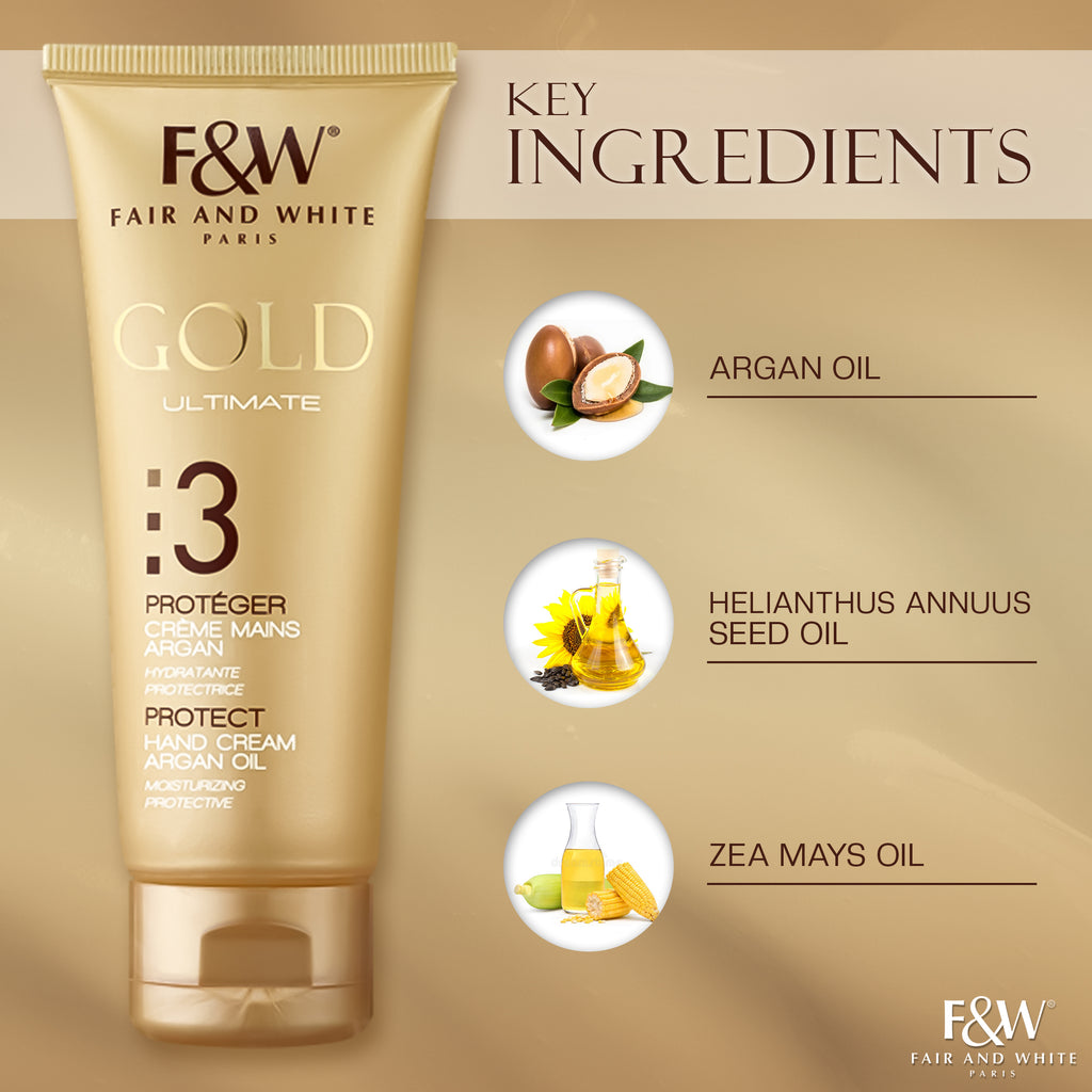 Fair and White 3: Gold Hand Cream with Argan Oil 75ml / 2.54 oz