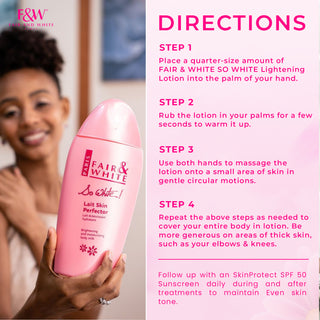 FAIR & WHITE So White, Skin Brightening Lotion - 500 ml / 17.6 Fl oz - Daily Moisturizing Body Lotion