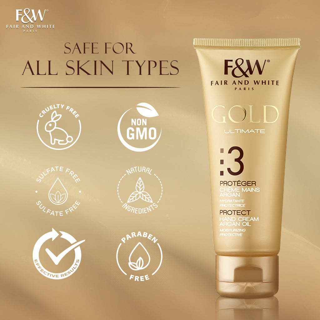 Fair and White 3: Gold Hand Cream with Argan Oil 75ml / 2.54 oz