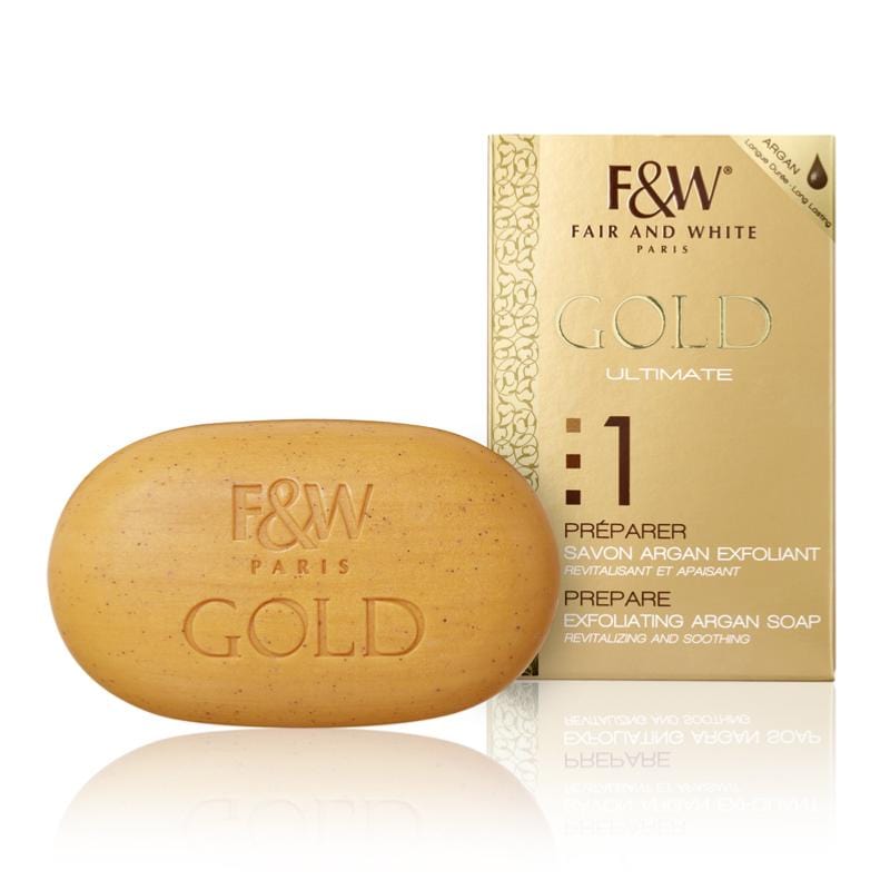 Fair and White 1: Gold Argan Oil Exfoliating Soap 200g / 7oz